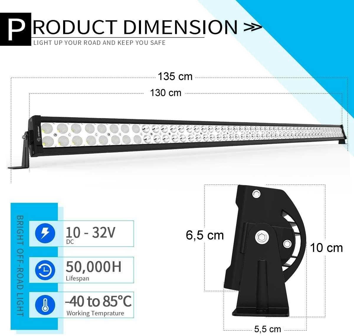 Proiector LED Bar Auto Offroad combo 300W 130-135cm 52inch
