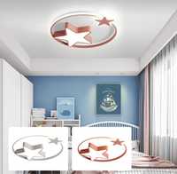 Детска LED лампа за таван с дистанционно розова или бяла