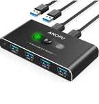USB превключвател KVM алуминиев USB3.0 2 компютъра споделящи 4 USB