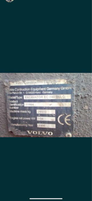 Vand Piese Excavator Volvo EC  240
