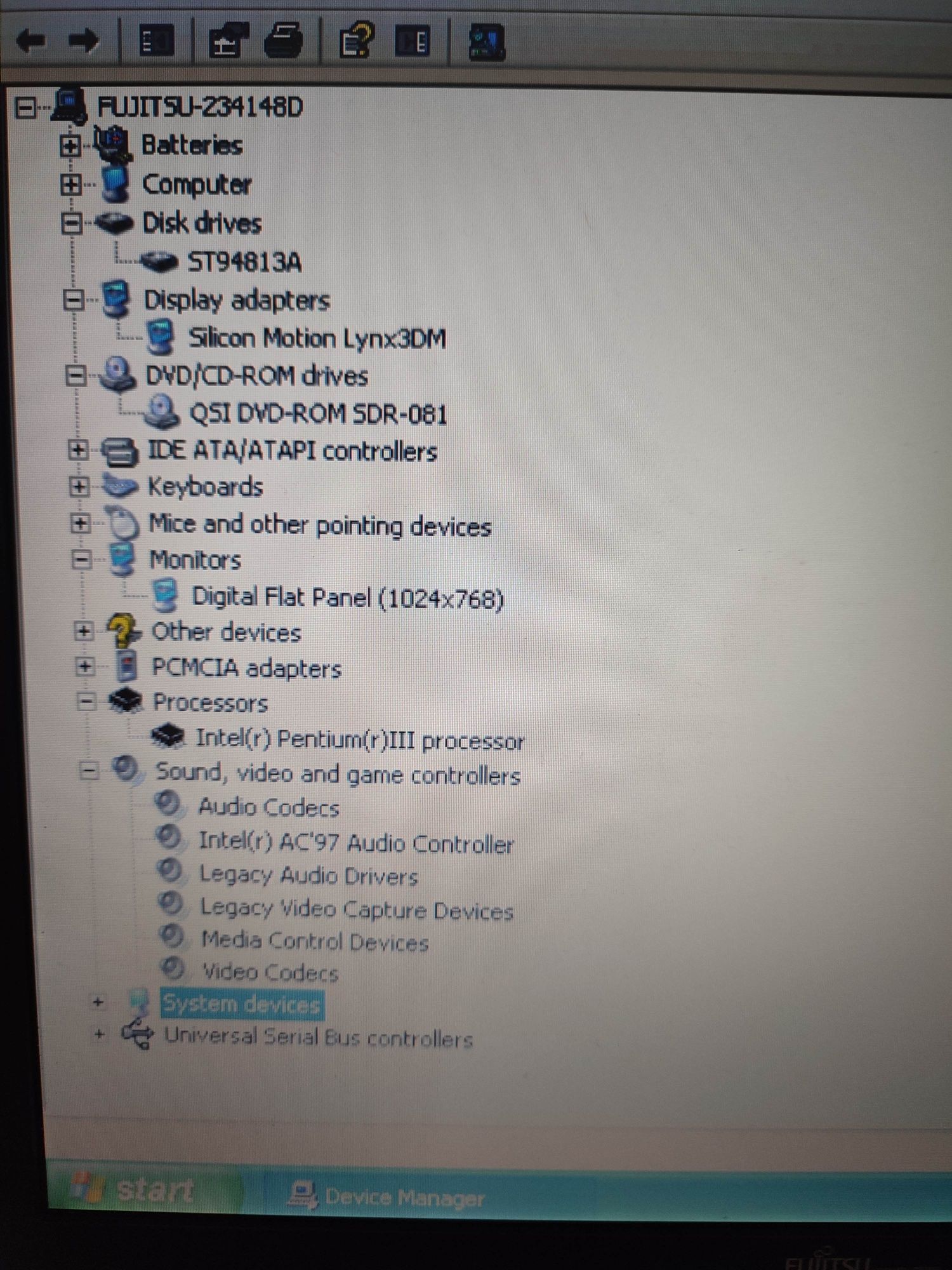 Laptop Fujitsu pentium 3-900mhz