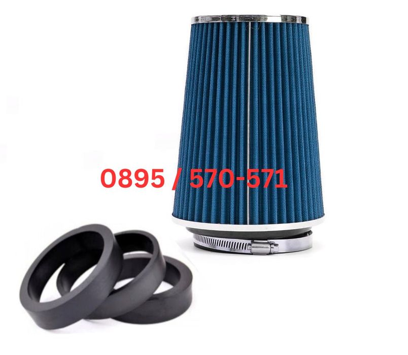 155mm Универсален Спортен Въздушен Филтър Син За Автомобил Конус