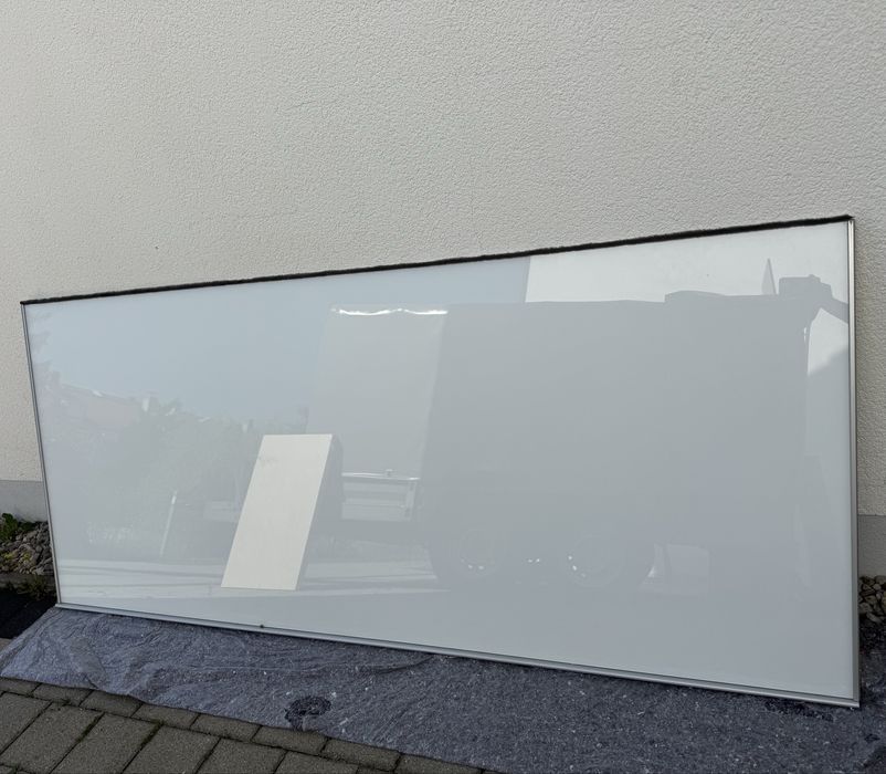 Dressing/Dulap 300/240/65 cm 3 usi culisante sticla alba