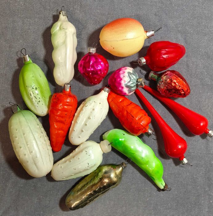 Елочные игрушки. Овощи-фрукты