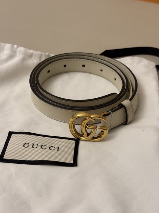 Gucci ремень молочного цвета