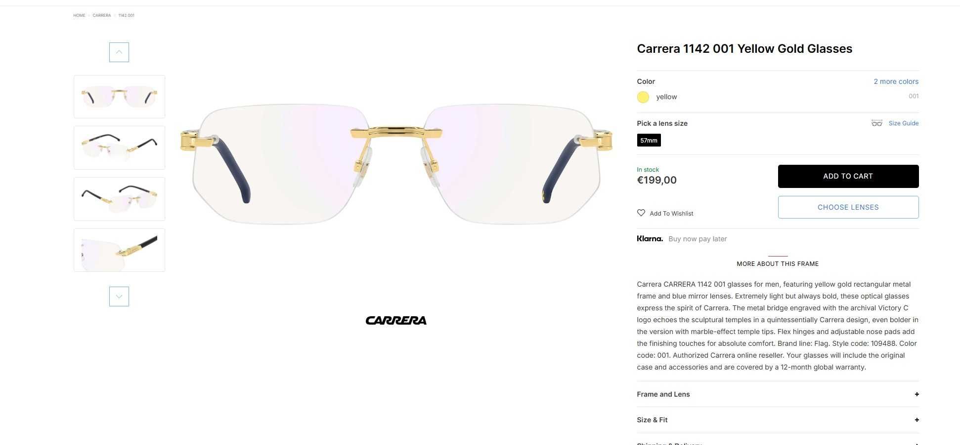 Rame de ochelari Carrera model 1142 001, noi, 60% reducere magazin!