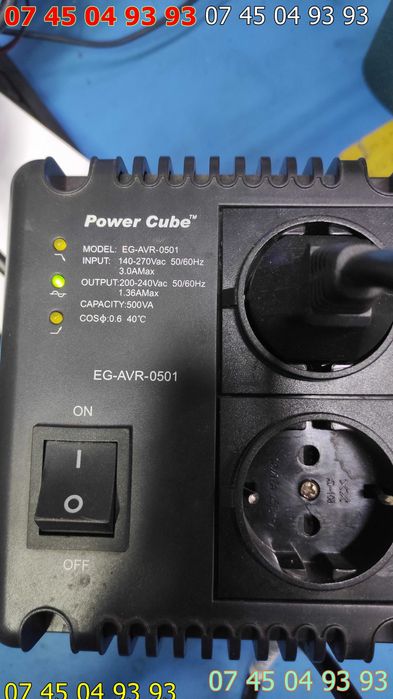 stabilizator power cube 500VA cu 2 prize perfect functional