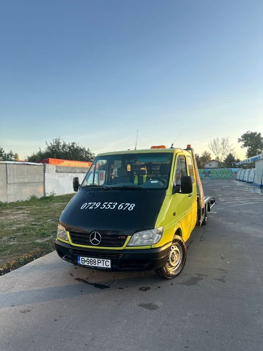 Platforma auto mercedes sprinter 2004 2.2cdi cabina dublă 6loc troliu