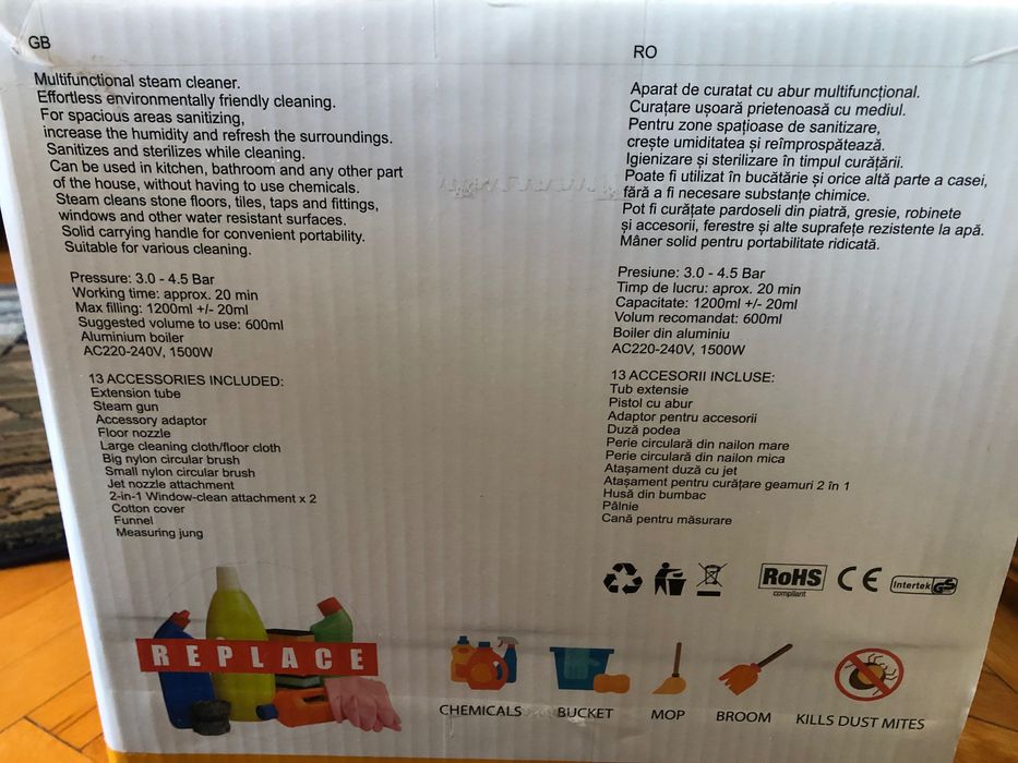 Aparat de curatat cu aburi multifunctional Doff