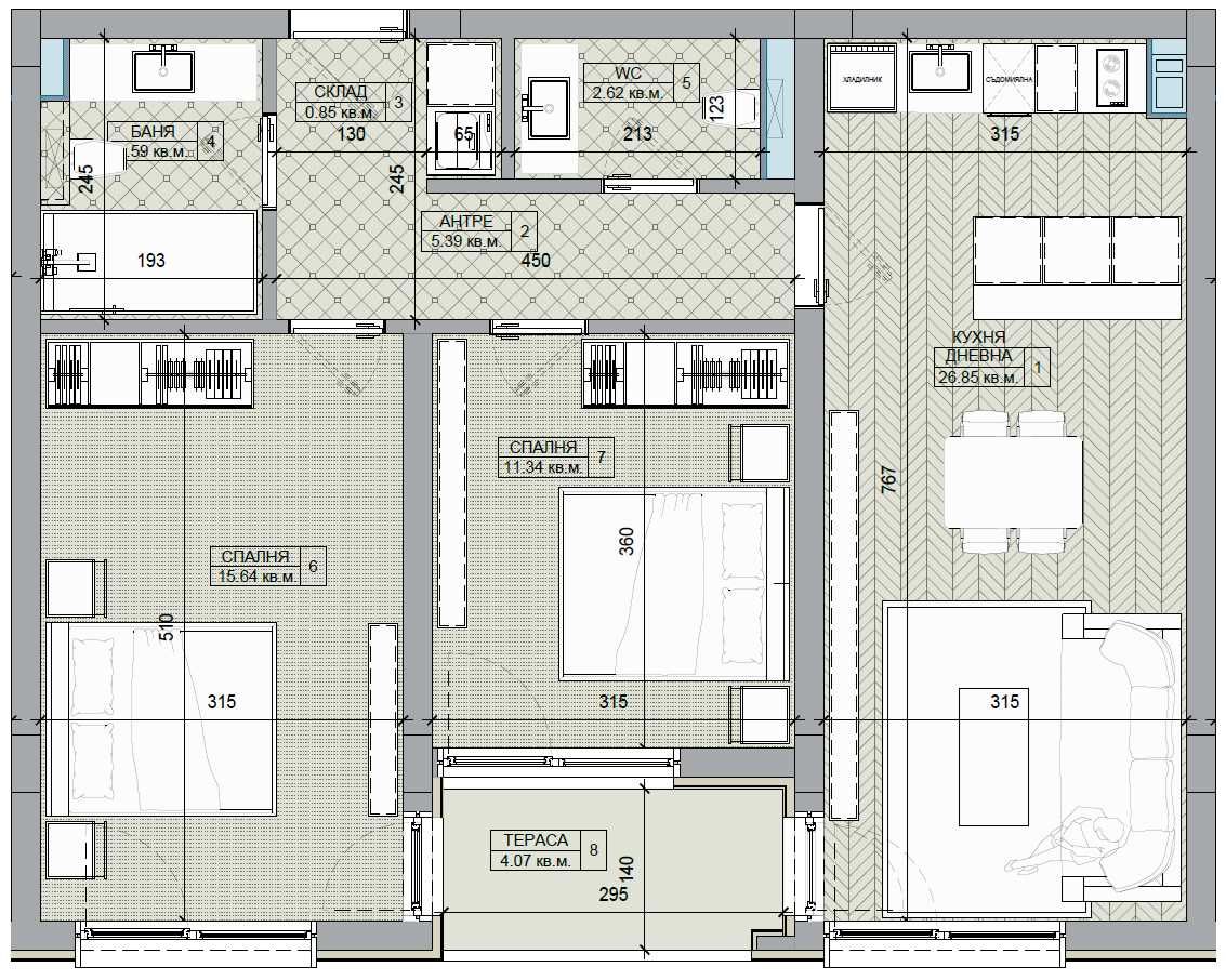 Продава се Тристаен апартамент в София, Люлин 6 - 98 кв.м за 1445 €/кв.м - Снимка #16