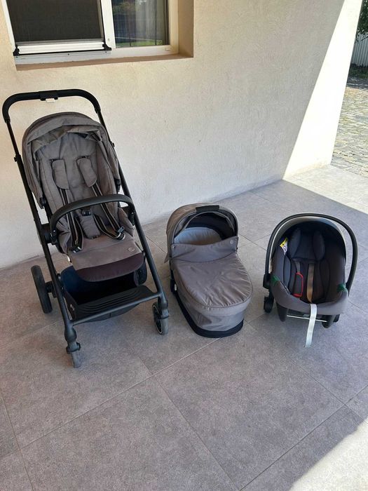Carucior Cybex Balios S Lux Soho Grey 3in1 + landou si scoica Aton B2