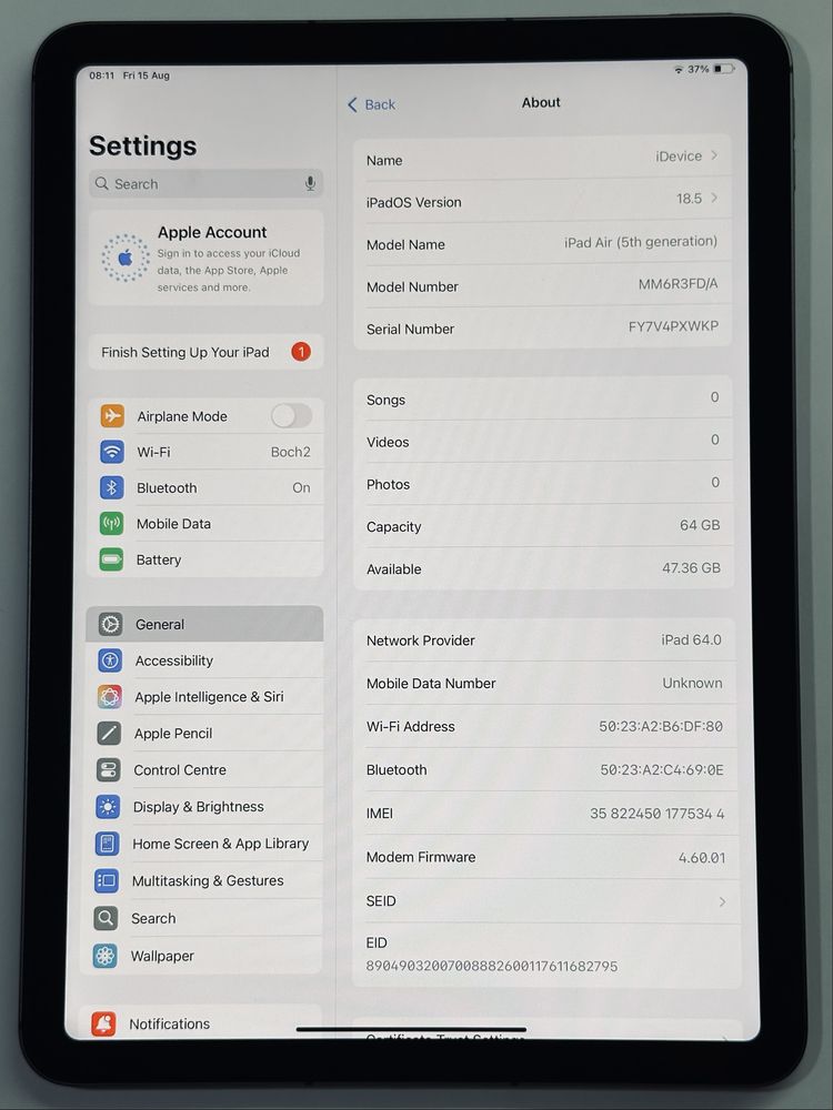 iPad Air 5th Gen M1 Cellular + WiFi MDM
