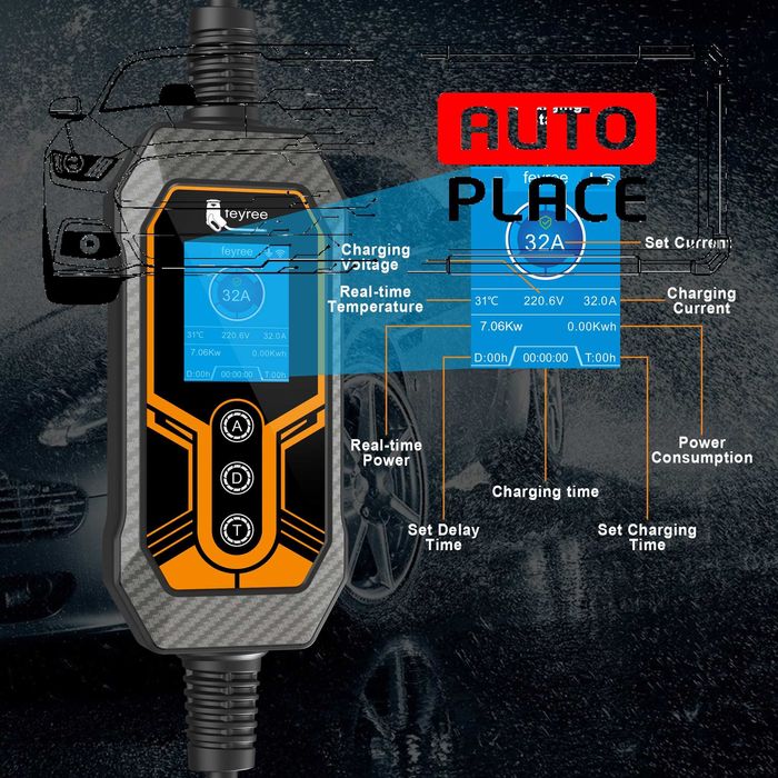 Разпродажба! Преносимо Зарядно Feyree Lion EV-K9 Type 2 / 7kW / APP