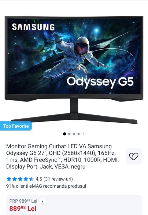 Odyssey G5 27" Samsung