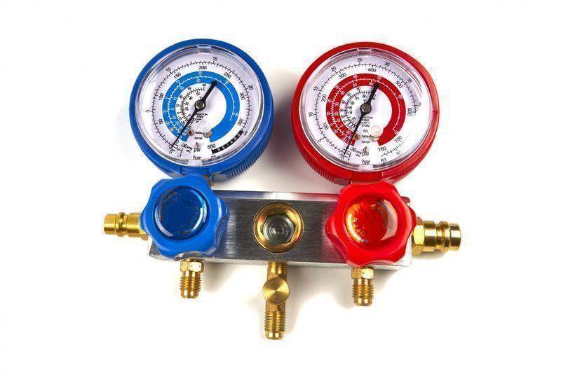 Вакуумна помпа за климатици с един етап манометър и с 2 порта 60 л/мин