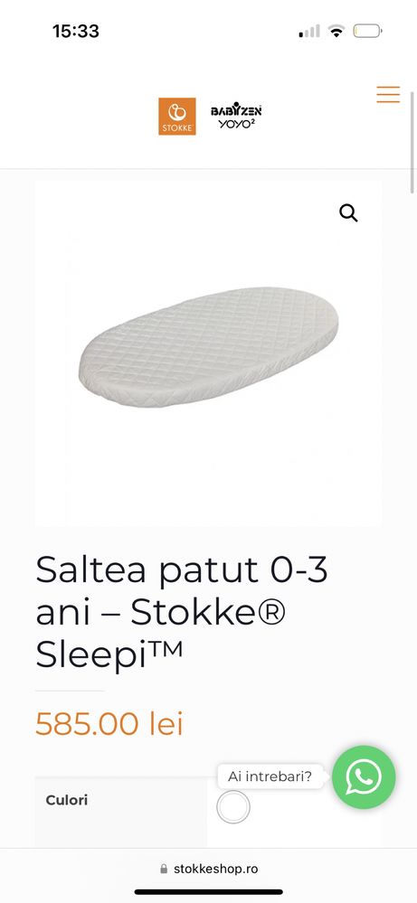 Saltea  stokke pentru patut