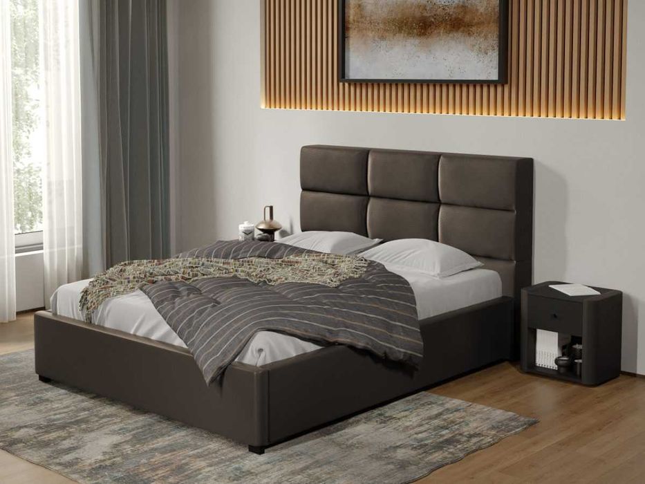 Pat Cico 190 rabatabil 170 x 114 C1 din piele/stofa Ciocolatiu Nube 29