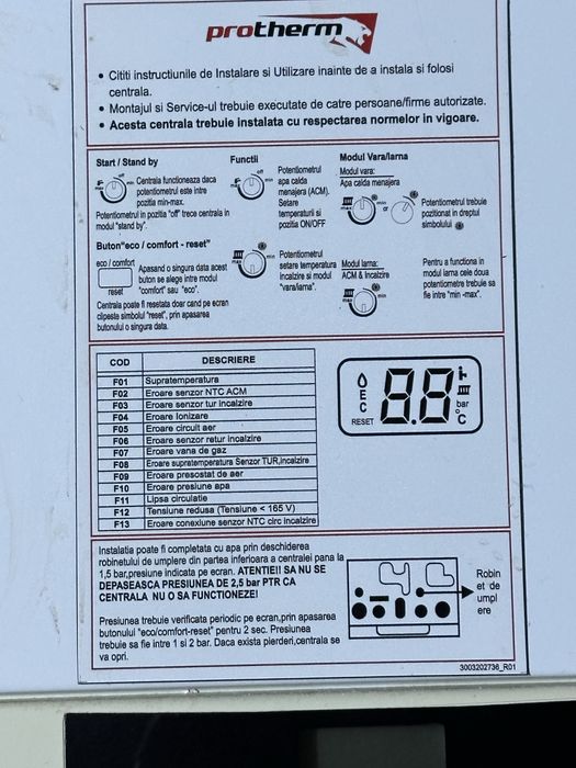 Centrala termica cu termostat