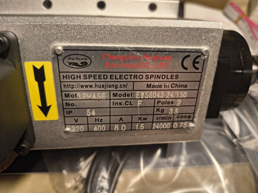 Комплект CNC шпинделен мотор, 220V, 1.5KW, ER16, въздушно охлаждан ква