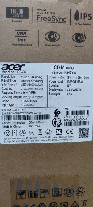 Monitor 24 inch acer