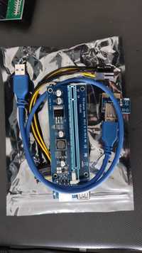 PCI-E PCI E Express 1X to 16X Riser Card + USB 3.0 Extender Cable