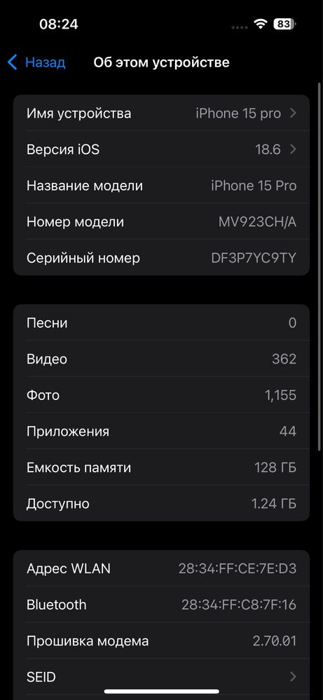 Iphone 15 pro  128 gb