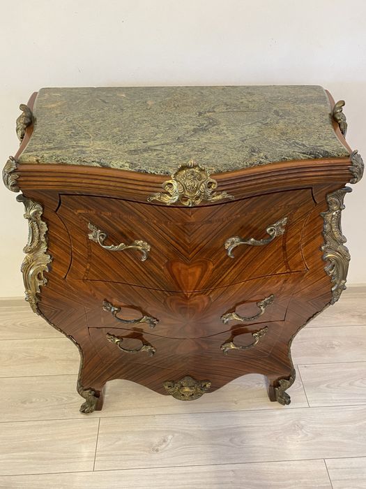 Comoda Bombata Servanta Bronz Marmura Ludovic XV Baroc Vintage