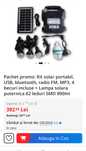 Kit solar portabil USB , Bluethoot , radio FM , 3 becuri + lampă solar