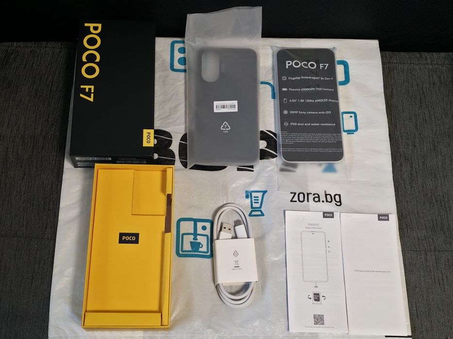 ***ЧИСТО НОВ 256GB Xiaomi POCO F7 Гаранция Зора 2027г. Silver / Сив