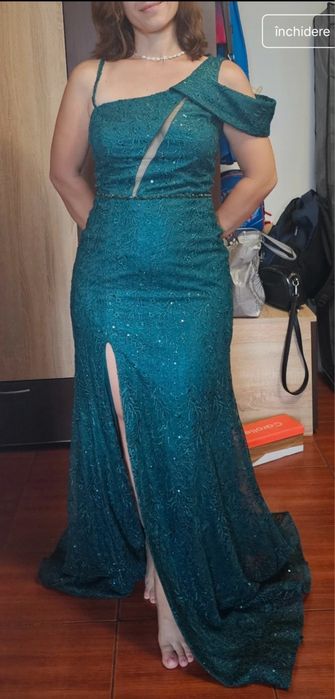 Rochie elegantă,  culoarea verde smarald