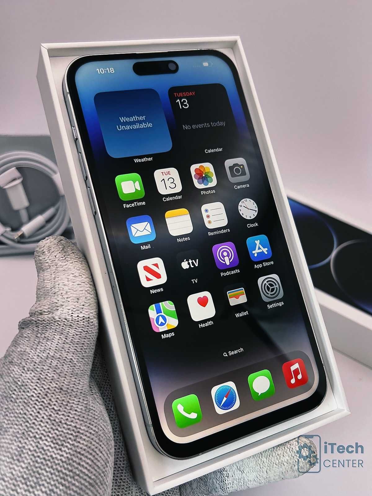 iPhone 14 Pro MAX, 256GB, Silver, 100% батерия, КАТО НОВ, ГАРАНЦИЯ!