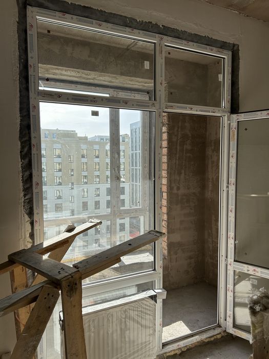 Витраж окно с дверью