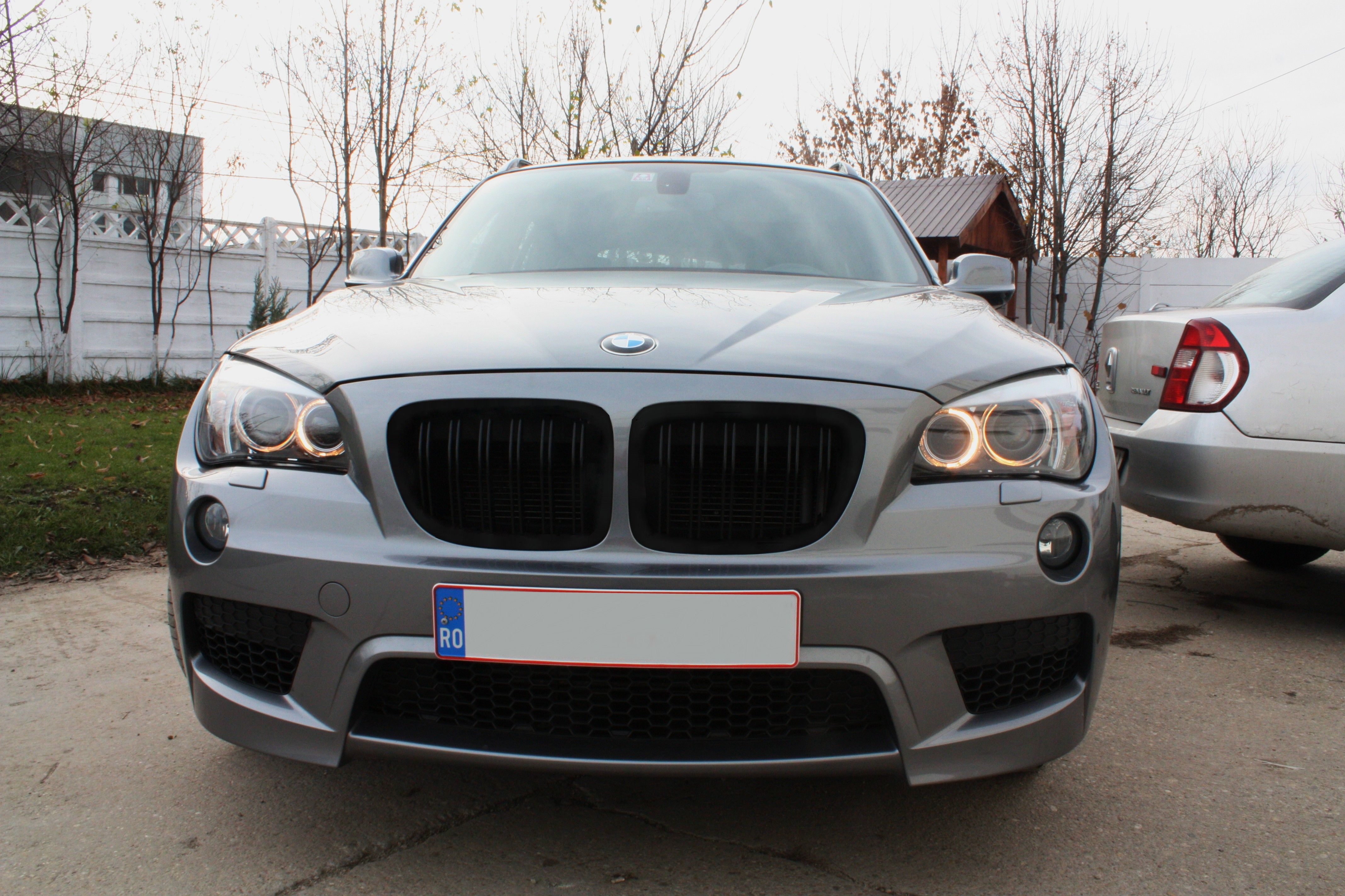 Grile Centrale BMW X1 E84 (2009-2014) Negru Lucios Double Stripe