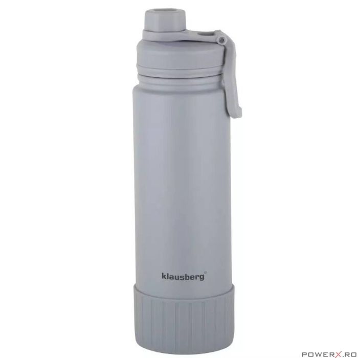 Cana termica, gri, 720ml, termos, inox, plastic, Klausberg
