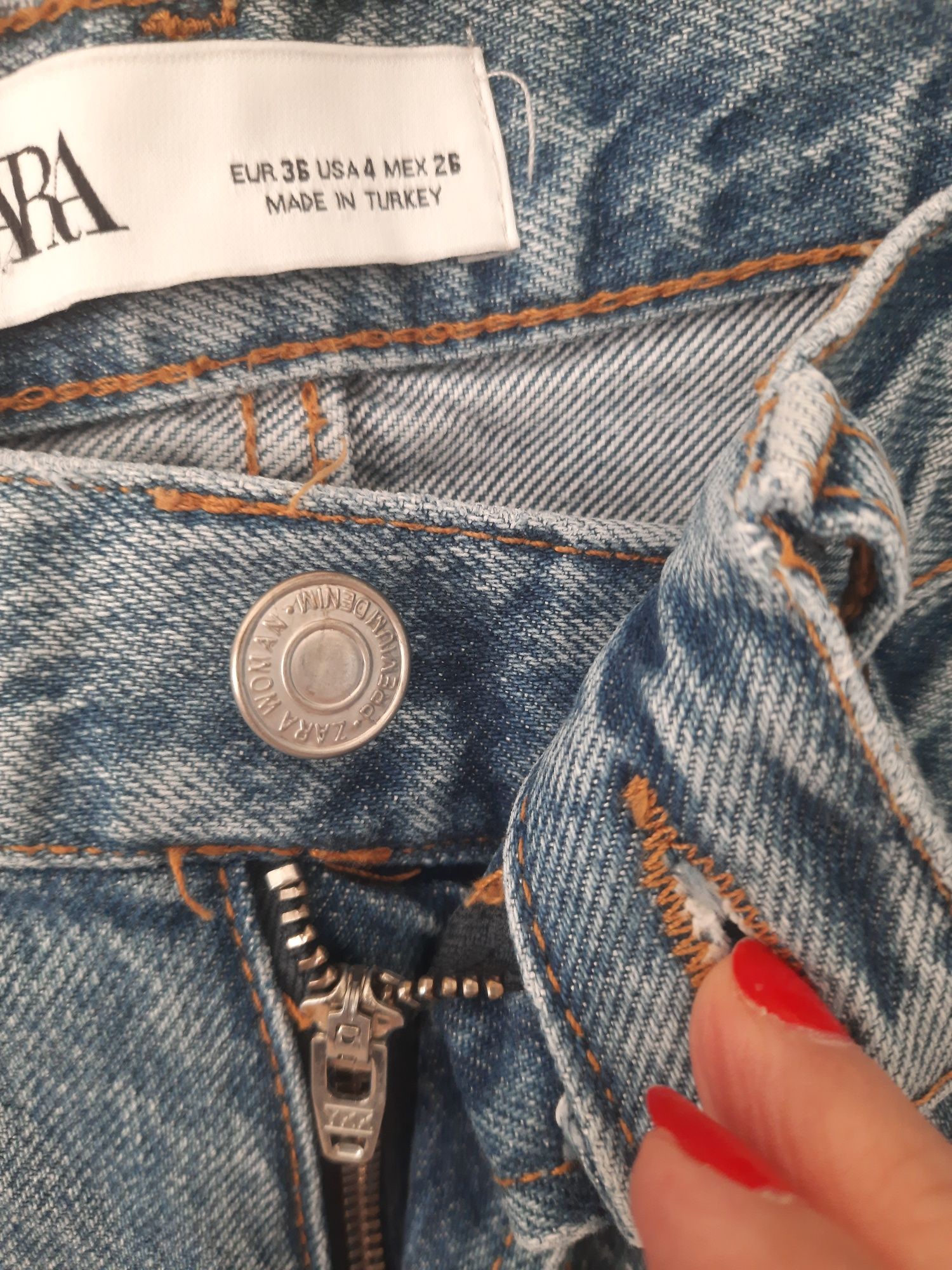 Дънки дамски ZARA,цвят син