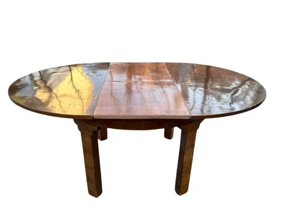 Masa lemn de nuc 8 persoane cu geam de sticla inclus