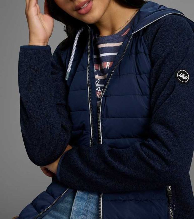 Polarino Jachetă DAMA glugă matlasată geaca hibrid primăvară/toamnă