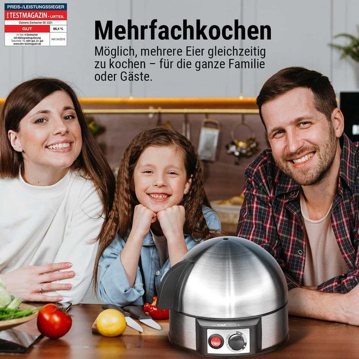 Яйцеварка Clatronic Egg Boiler,  капацитет 7 яйца, 3 програми