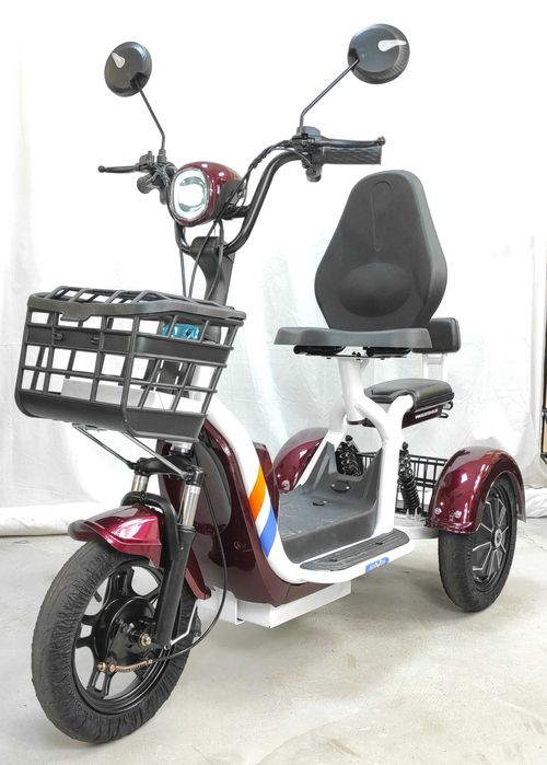 Електрическа триколка EcoWay М31 вишнево червен цвят 500W