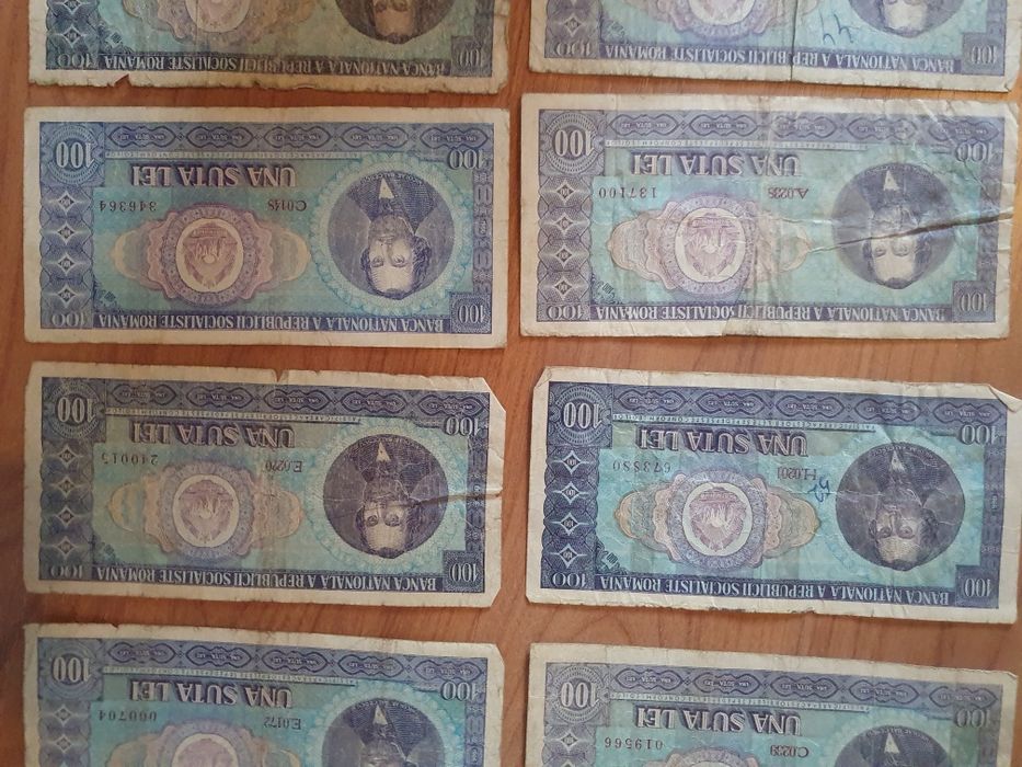 Bancnote una suta lei (X10) si zece lei (X2) -1966