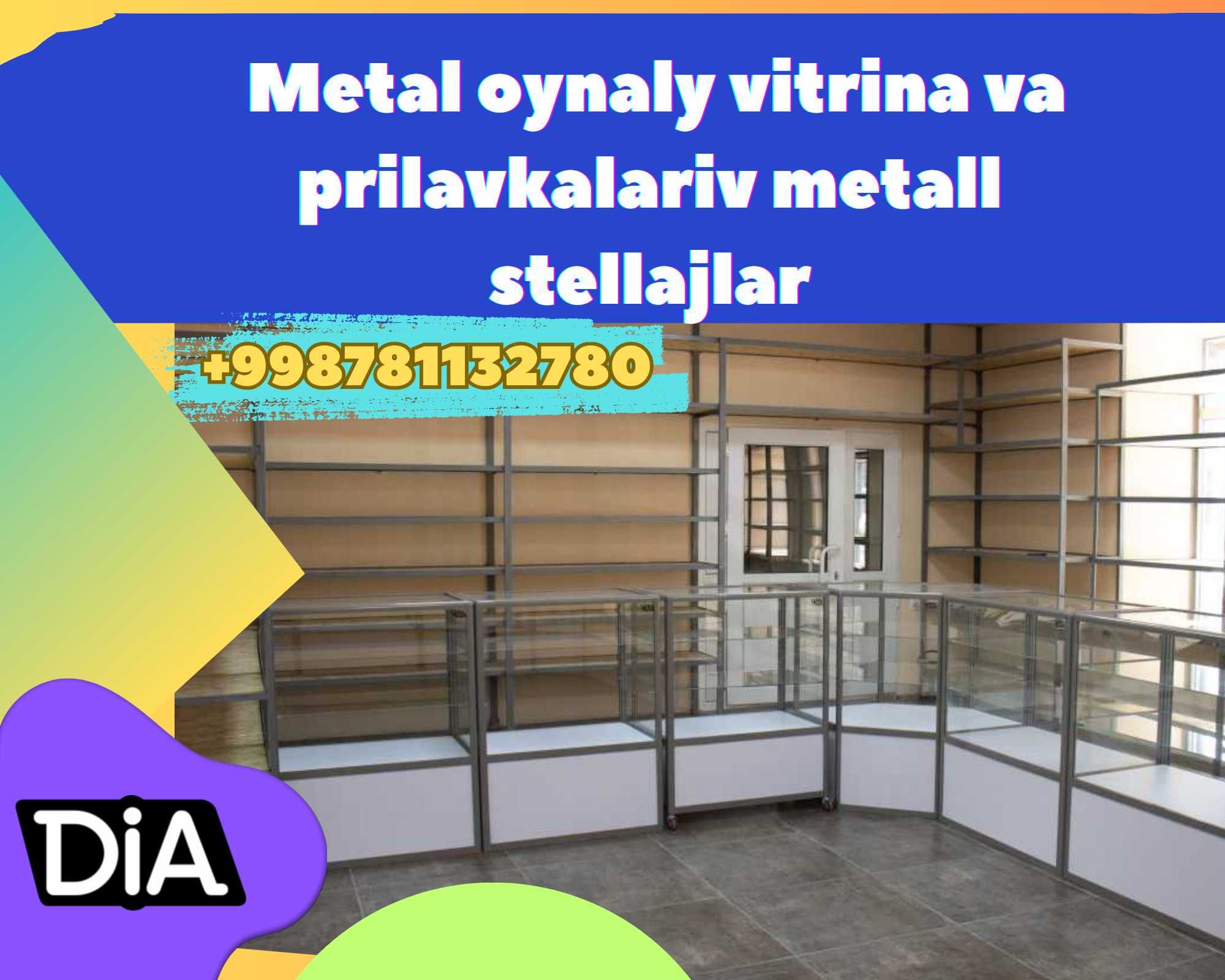 Прилавок витрина, стеклянная, metal oynaly vitrina va prilavkalar