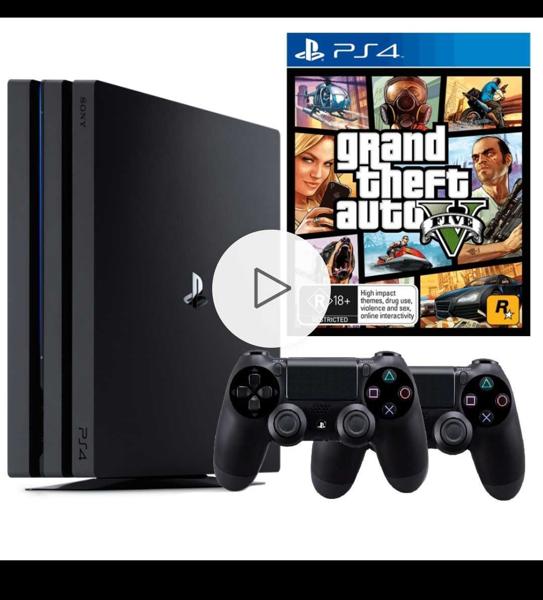 Vând Consola Sony PlayStation 4 PRO PS4 1TB + 2 Controllere + GTA5