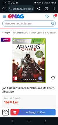 Joc Assassins Creed Ii Platinum Hits Pentru Xbox 360