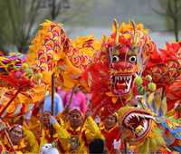 Китайски карнавален дракон с пръчки 8 м КИТАЙ