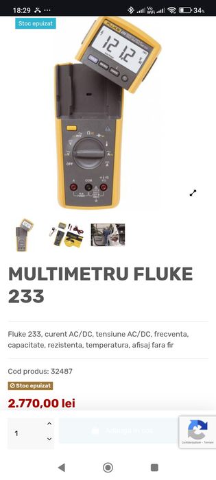Fluke  233 ecran detașabil