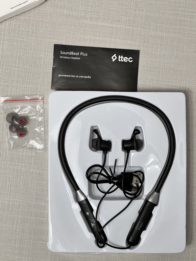 Безжични Bluetooth слушалки SoundBeat Plus ttec, черни, блутут