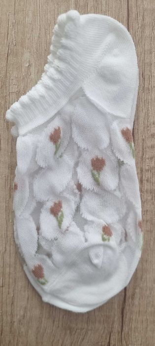 4 бр. красиви прозрачни чорапки с цветя, one size