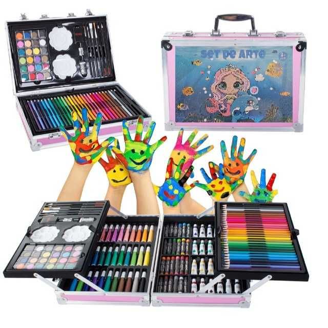 Set de pictura si desen, Valiza cu 145 de piese, diferite modele
