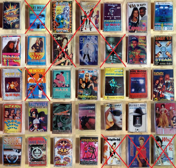 Casete audio muzica anii 90: East 17, DJ BoBo, Cappella, Dr. Alban etc