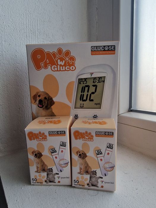 Paws Gluco – aparat măsurare glicemie câini/pisici + 2 cutii test